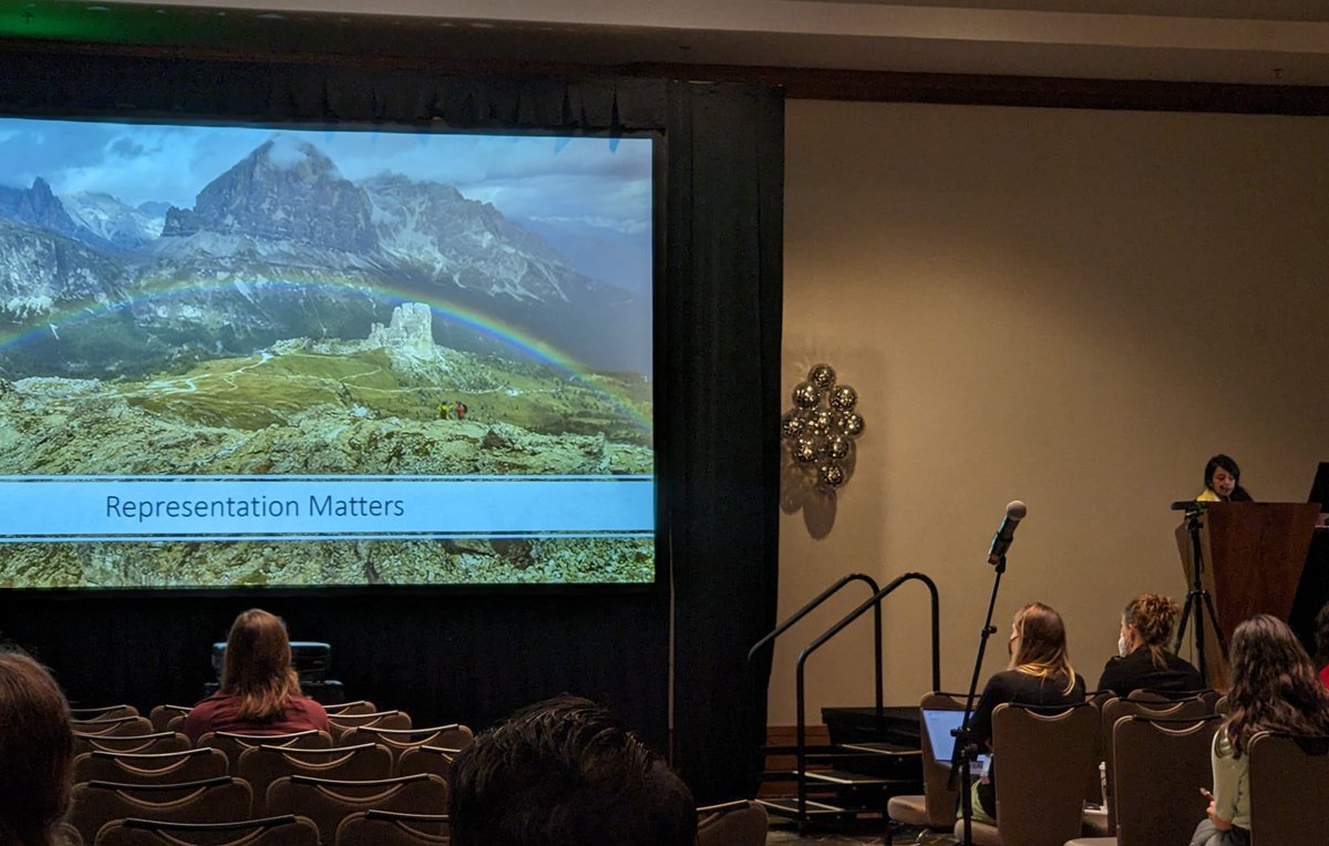 Loving all of the #DEIJ at #SICB2023! Great talk today by Dr. Maryam Kamran in the 'Envisioning a diverse, inclusive, and safe future for field biology' symposium. Representation matters! 🌈❤️ 

@SICB_ #LGBTQinStem