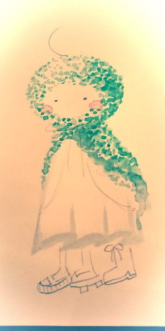 #illustration #イラスト #アナログ絵 #水彩画 #写真加工 #今日のまりちゃん #まりずきんちゃん 