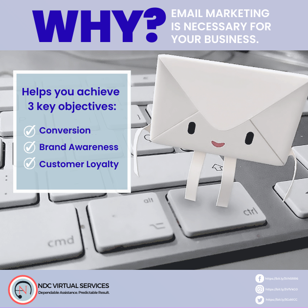 ndcvirtualsvcs's tweet photo. Email📧 marketing can help you build relationships with customers, drive website🌐 traffic, increase sales, and engage your audience. 

Follow us on: 
Fb Page https://t.co/X1Kq8rx3Ot
📸 https://t.co/bEJaJDlteD

#ndcvirtualservices #emailmarketing #emailmarketingsolutions https://t.co/IiJaAXORtL