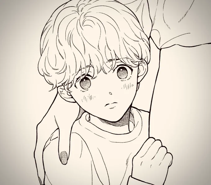 今描いてるTLの男の子(幼少期) 