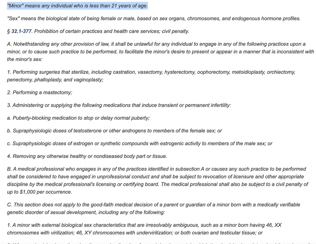 ErinInTheMorn's tweet image. Minutes ago, Virginia proposed a sweeping anti trans law.

It would ban gender affirming care under 21 years old, forcibly medically detransitioning them.

It would force all government agents to notify parents in writing if kids exhibit "gender nonconformity"

This needs to stop