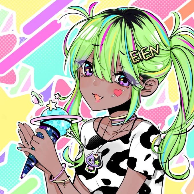 褐色ギャルちゃんで応募します!マスコットキャラカワイイ!#AZAYAKA塗り絵コンテスト #AZAYAKA 