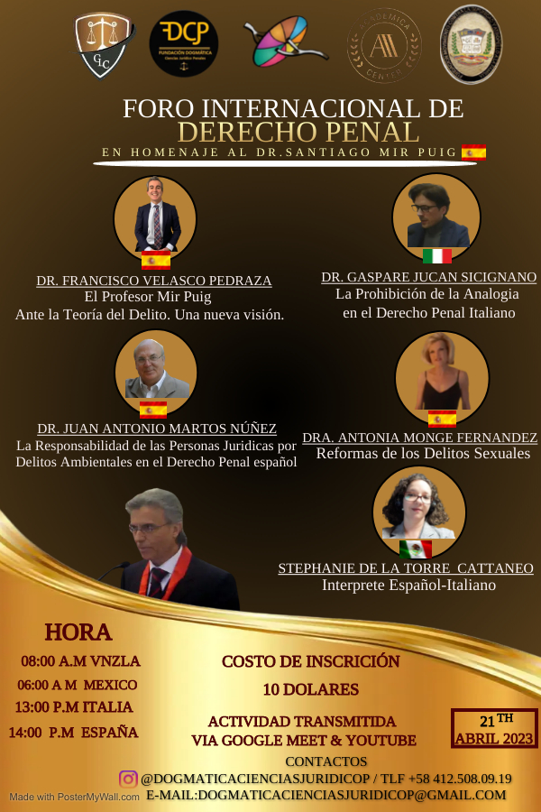 AbgDavidRicardo's tweet photo. Les invito a participar en esta importante actividad, que está programada para el día 21 de abril. Para mayor información dejó el siguiente Whatsapp:
#España #Españoles #DerechoPenal #DogmáticaPenal #Venezuela #FundaciónDogmaticaCienciasJuridicoPenales https://t.co/Lpiob9i68i