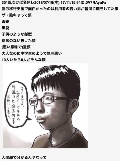 弱者男性は皆同じ顔 