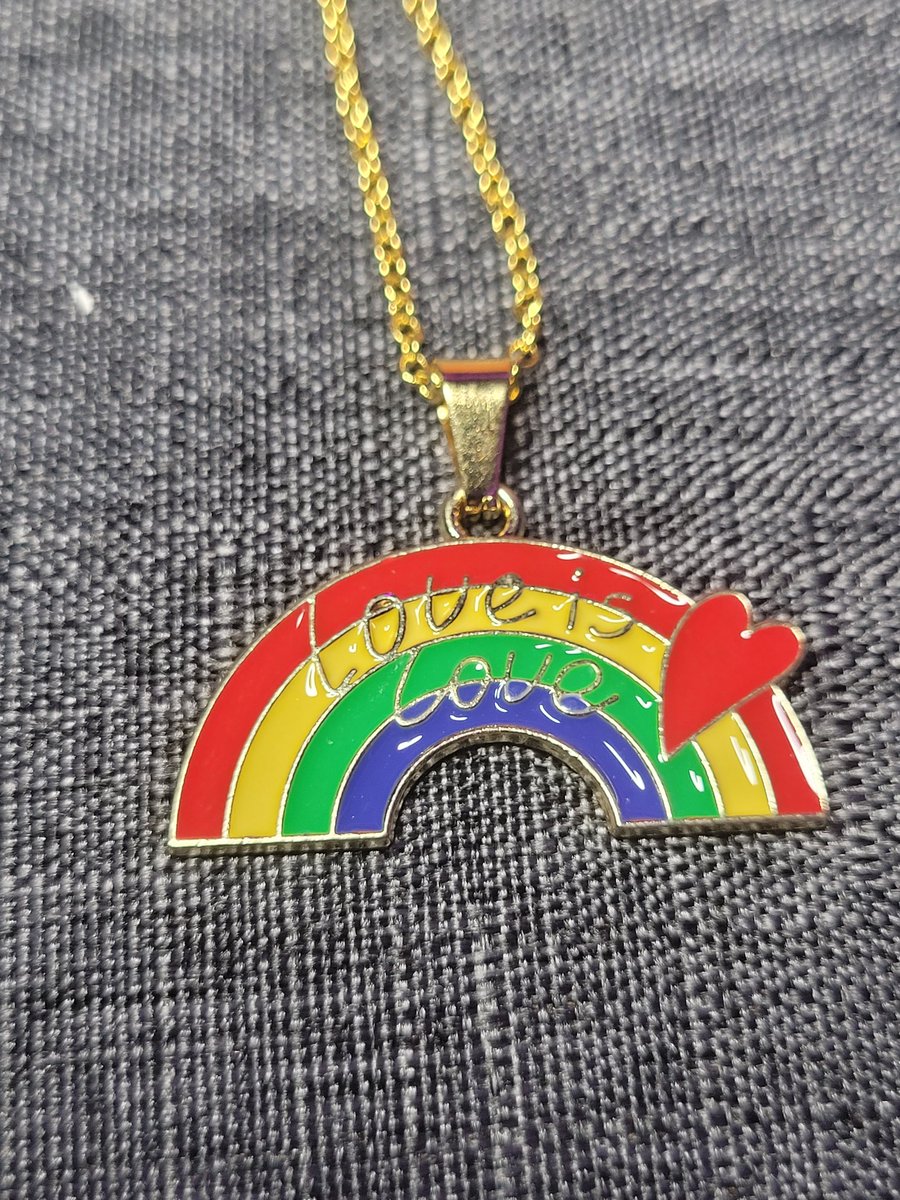 Love is Love Rainbiw Necklace now available! #loveislove #LGBTQ #lgbtownedbusiness #transownedbusiness