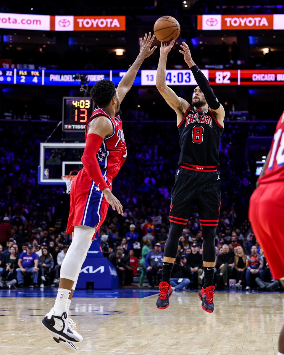 chicagobulls's tweet photo. TEN THREES FOR ZACH LAVINE.

ALL-STAR THIS MAN.

VOTE ➡️ https://t.co/FIqGfhqP9E https://t.co/SHFU4DXEsL