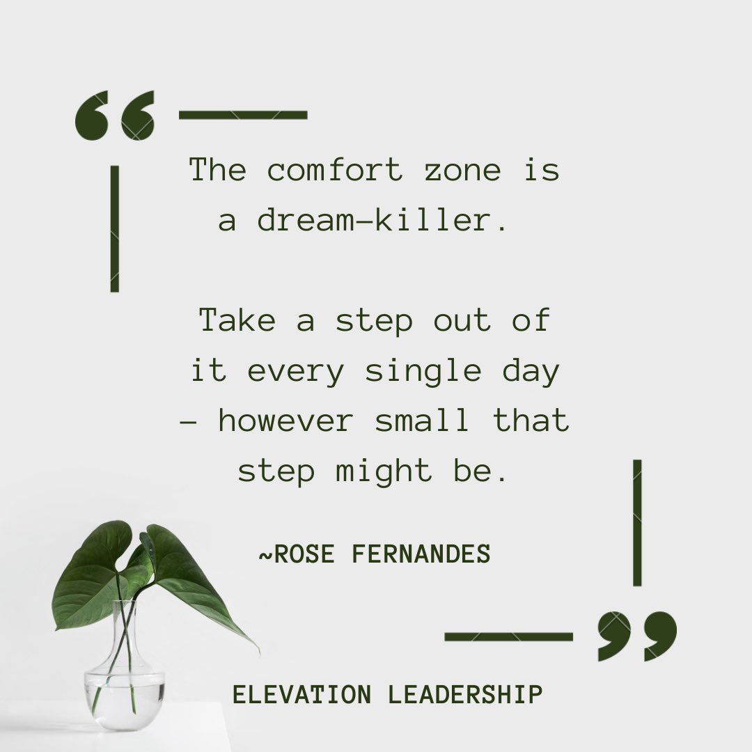 Step out of your comfort zone today ✍️

#elevationleadership #comfortzone #growthzone  #leadershipdevelopment #personaldevelopment #growthmindset #powerofmentorship #mentorshipmatters #thinkbetter #becomemore  #thoughtfortoday