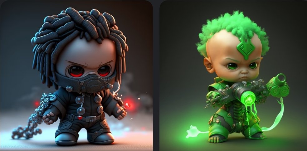 <a href="/HeroesHQnft/">Heroes HQ | SOLD OUT</a> Snagged these two evil kiddos. Lovin the art here.