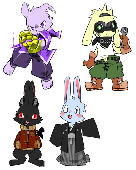 最近描いたウサギたち 