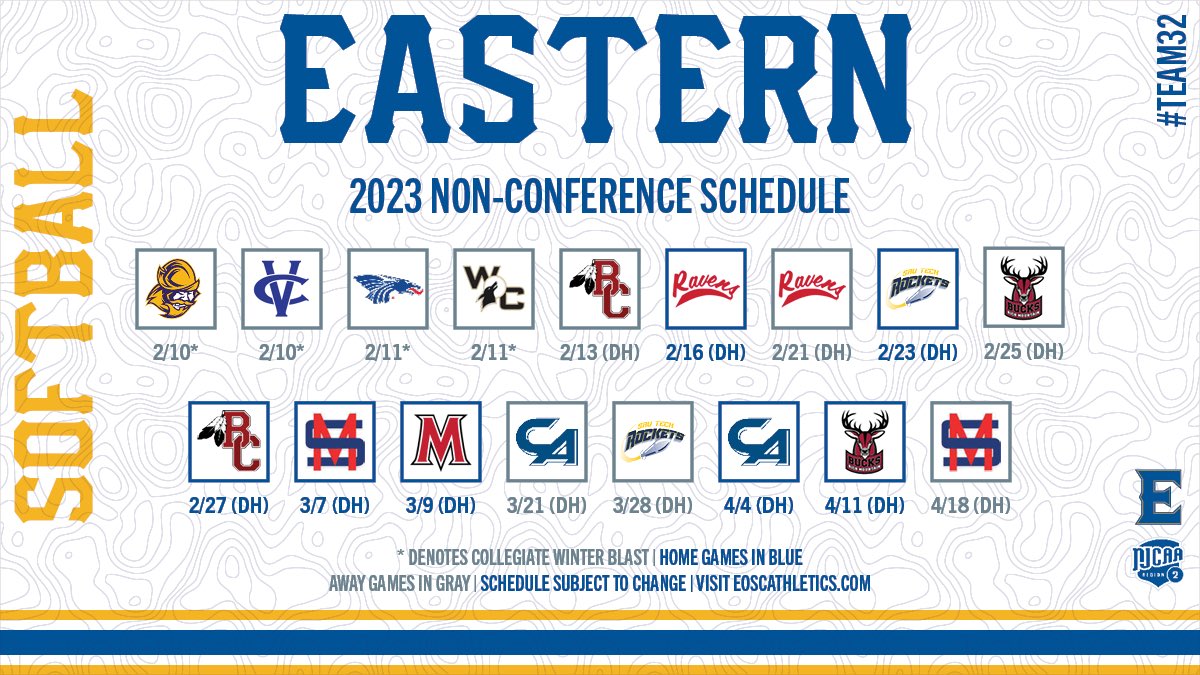 Eastern Softball 🥎 on Twitter "The spring schedule is set and we can’t