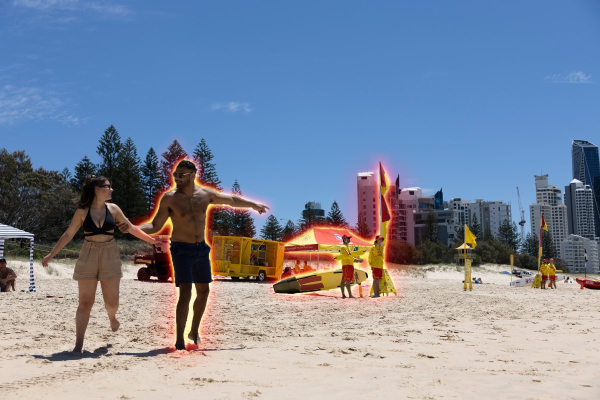 ⚠️ We're seeing too many people outside the flags today... We need to be a better example. What would you do if something happened with no lifesavers around? SHARE to remind beachgoers today - swim between the red and yellow flags! ❤️ 💛 Find at beach - shorturl.at/abhi3