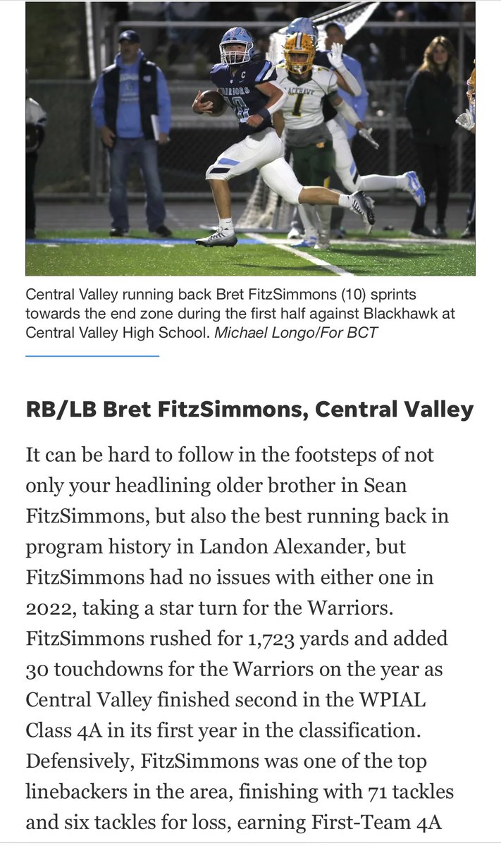 Central Valley Quarterback Club-Warriors Football tweet media