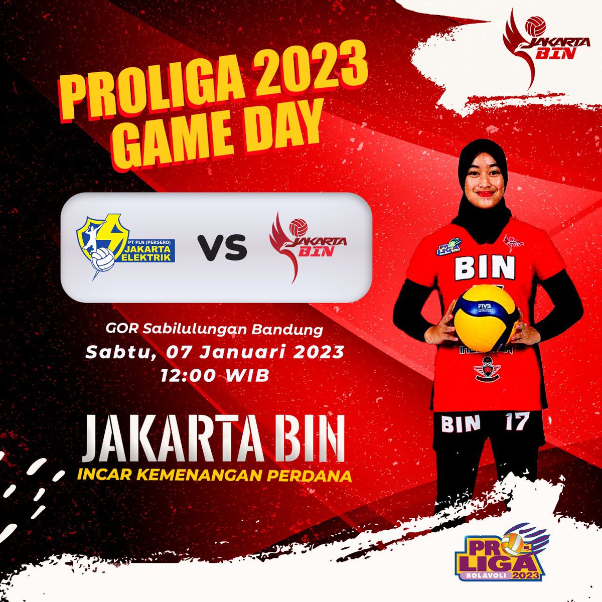 Semangat buat tim Jakarta Bin malem ini buktikan ya kalo kalian bisa meraih kemenangan 🥳 #JakartaBINVolley