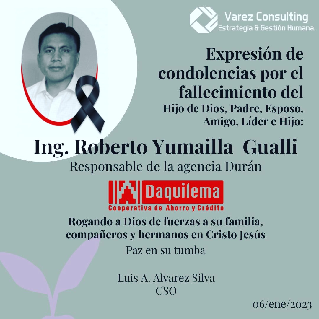 VarezConsulting's tweet photo. Nuestro sentido pésame a la familia, Hnos. en Cristo y Compañeros de Robertito. Descansa en paz. https://t.co/K8kPqW3Qdo