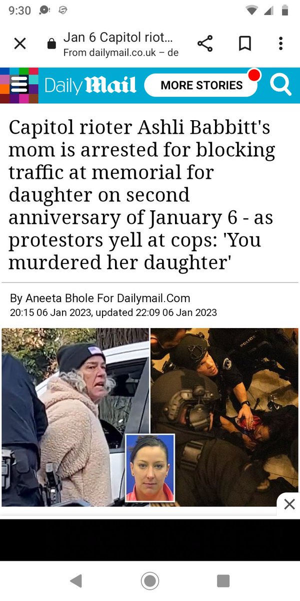 #truth #J6AshliBabbittDay Murderer of an unarmed woman is still free and called a 'hero' by EVIL, demonRAT/uniparty cabal!!! While, her mother gets arrested by his cohorts for 'j walking', while bringing attention to this MURDER!!!