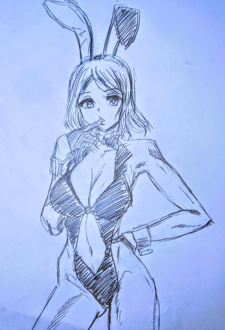 今日も暇だったので、落書きバニー 