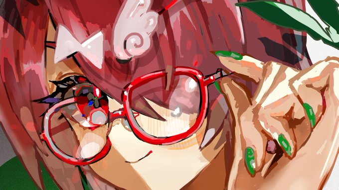 「眼鏡に手 赤眼鏡」のTwitter画像/イラスト(新着)｜4ページ目