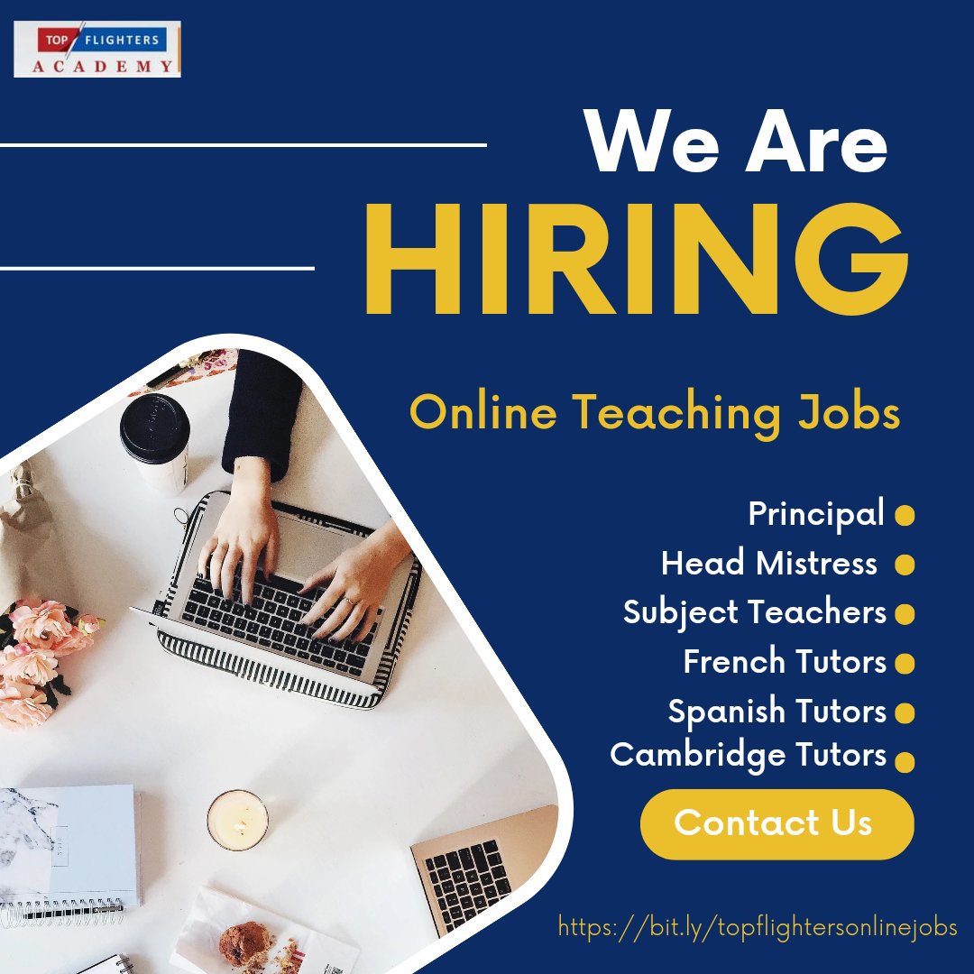 We are Hiring 📣

Topflighters Online School seeks competent and tech-savvy teachers and Head of School.  Interested candidates should be pleased to fill out the form below: 

bit.ly/topflighterson…
#onlinejobs #onlineteacher