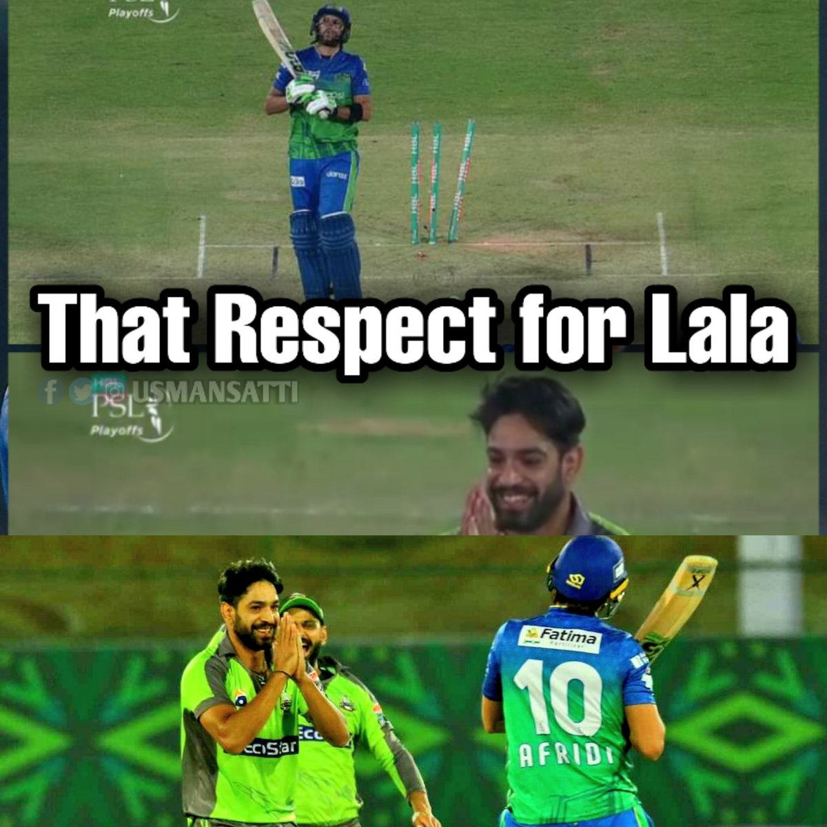 usmansatti476's tweet photo. Shahid Afridi has performed a lot for Pakistan 🇵🇰, he has won so many matches for Pakistan that were a gesture of respect to him, as there is no point to showing aggression towards him : Haris Rauf on that folded hands reaction after dismissing Shahid Afridi in #PSL2020 https://t.co/Bo6Rwt65yv