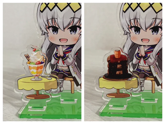 オグリキャップの「いただきます」アクスタ作りました!差し替えごはんつき!新刊と合わせてプリステ27Rに持っていきます! 