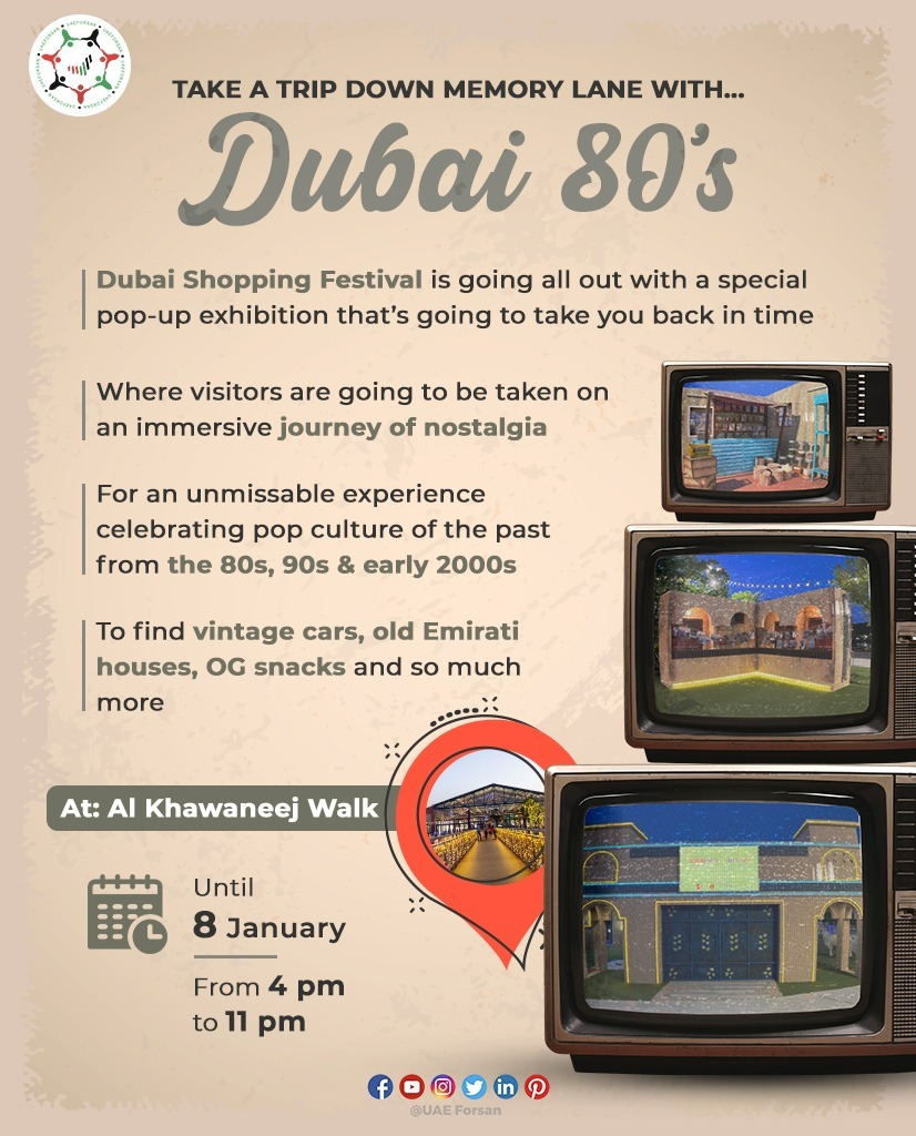 Take a Trip Down Memory Lane with... Dubai 80’s 
#UAE #Dubai #DSF #DubaiShoppingFestival #AlKhawaneejWalk #Dubai80s #PlacesToVisit #VisitDubai 
@AlKhawaneejWalk
@VisitDubai