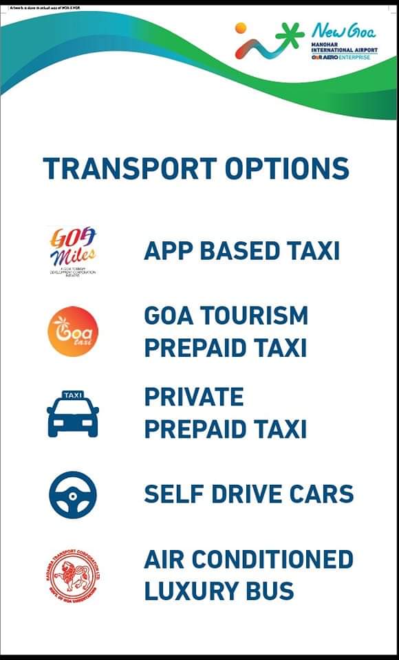#FeelGoa in its natural beauty when travelling anywhere from #GOX. Our transport options — GTAT, prepaid taxi, self drive cars, and buses — now at your service 🛫