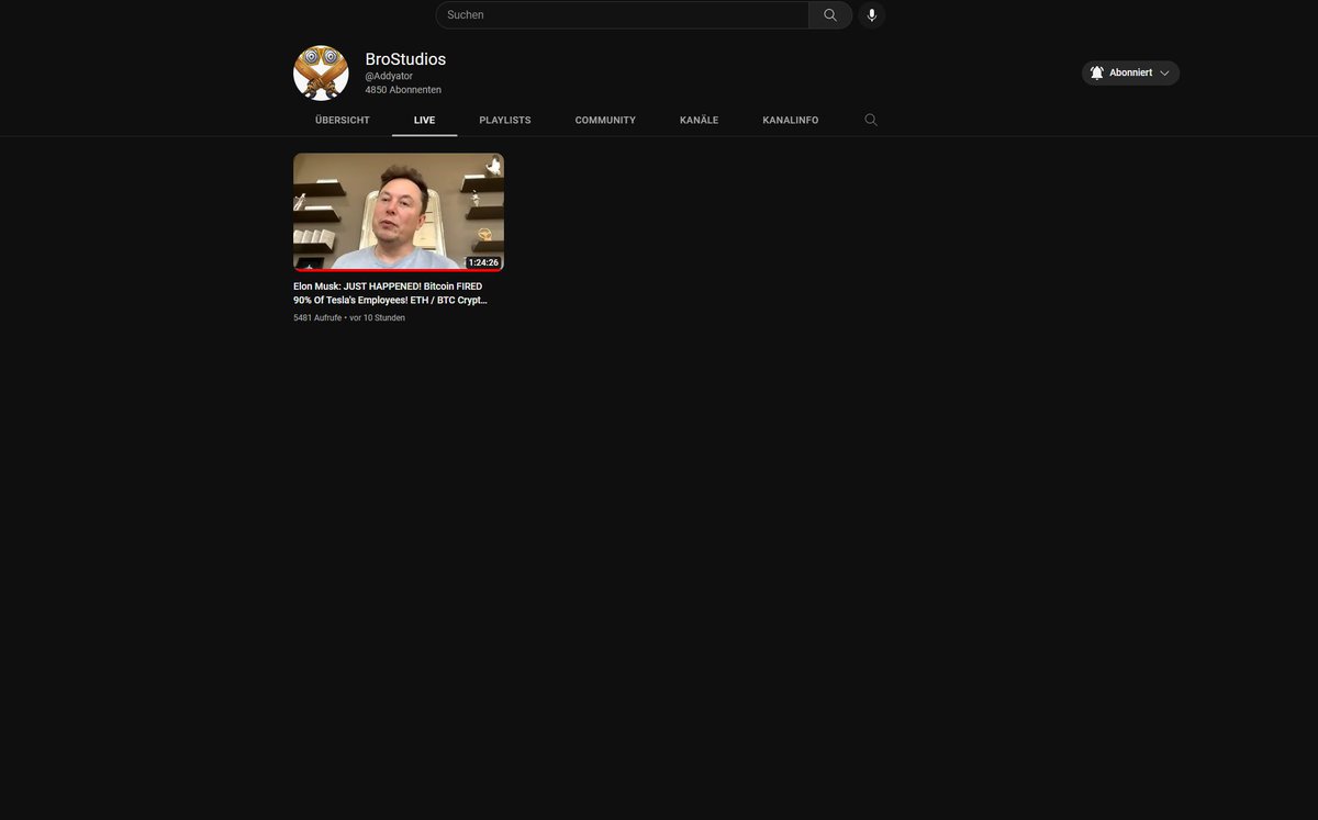 Metalmania1848's tweet photo. @Die_BroStudios Schau mal deinen Youtube Kanal an, da Läuft eine Große Scheiße ab, denn dein Kanal wurde Gehackt und nu wird da Scam Werbung für Bitcoin gemacht. https://t.co/W7HcKSmYXY