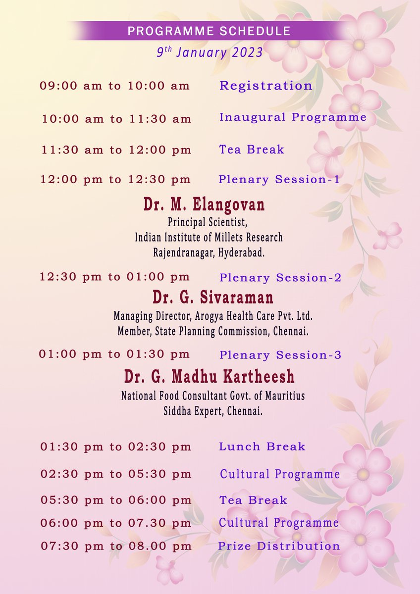 ccrschennai's tweet photo. on 9th January, 2023 at SPS Mahal, Karumandapam, Trichy. The theme for this year is “Siddha Diet and Nutrition for Healthy Life”
#ZindagiRaheKhush #ayush #Siddha #CCRS #NIS #AYUSHforImmunity #Ayushforlife #immunityforall #healthandwellness #6thsiddhaday https://t.co/HVK4jc6qgi