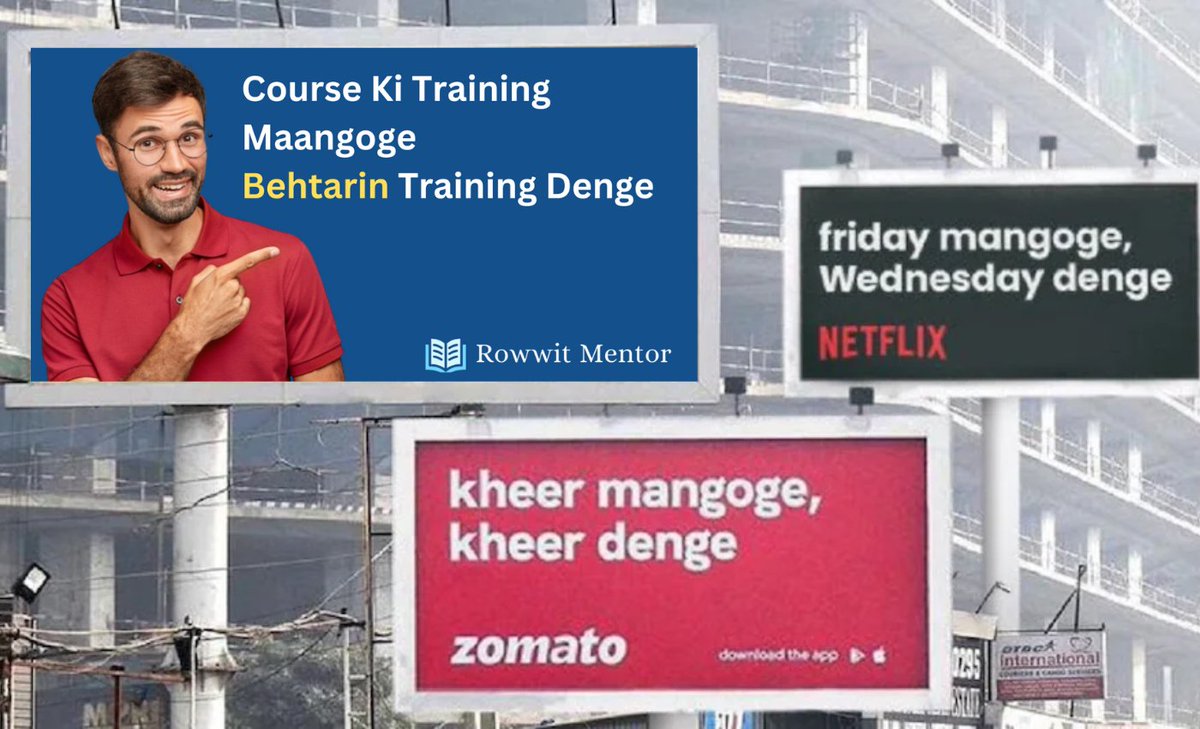 rowwitacademy's tweet photo. Hey #Zomato, #Netflix,
When Entire India has joined then, why #RowwitMentor Should Be Left Behind.
#RowwitMentor,#JavaFullStack,#MachineLearning,
#SQLServer, #trend #TrendingNow, #momentmarketing #kheer #BillboardAdvertising https://t.co/pnNvPw68JT