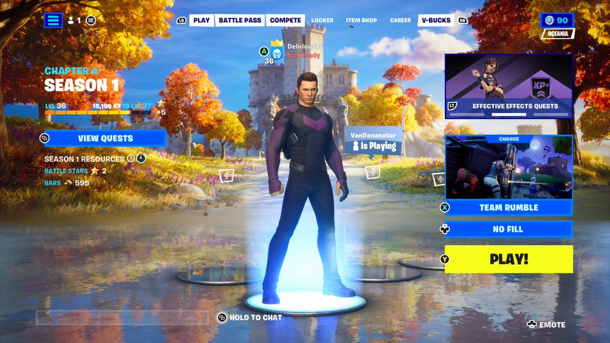 SkyGuyFett75's tweet image. @FortniteStatus please look at this top of this lobby screen this is broken #FixThisProblem #Fortnite #XboxShare