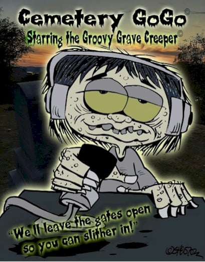 annapolisradio's tweet photo. Here comes the Groovy Grave Creeper! Cemetery GoGo starts at 12AM every Friday Night on WAKI... https://t.co/LAHjq2Qjgm