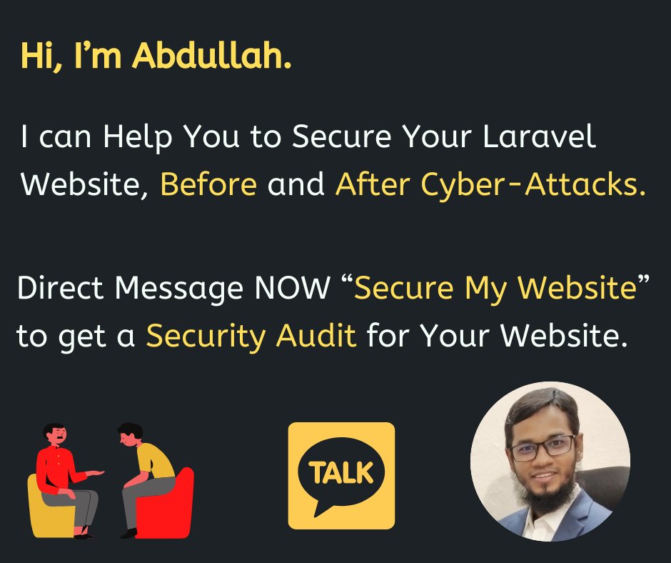 AbdullahAlNoman's tweet image. 💥What can I do for Laravel Website Security❓
👉Must Do this for your Laravel Website Security
1. Securely Handle Uploads
2. Always validate the file type using MimeTypes
3. Avoid XML and zips if possible, handle them in a safe way
#laravel #laraveldeveloper #websitedeveloper