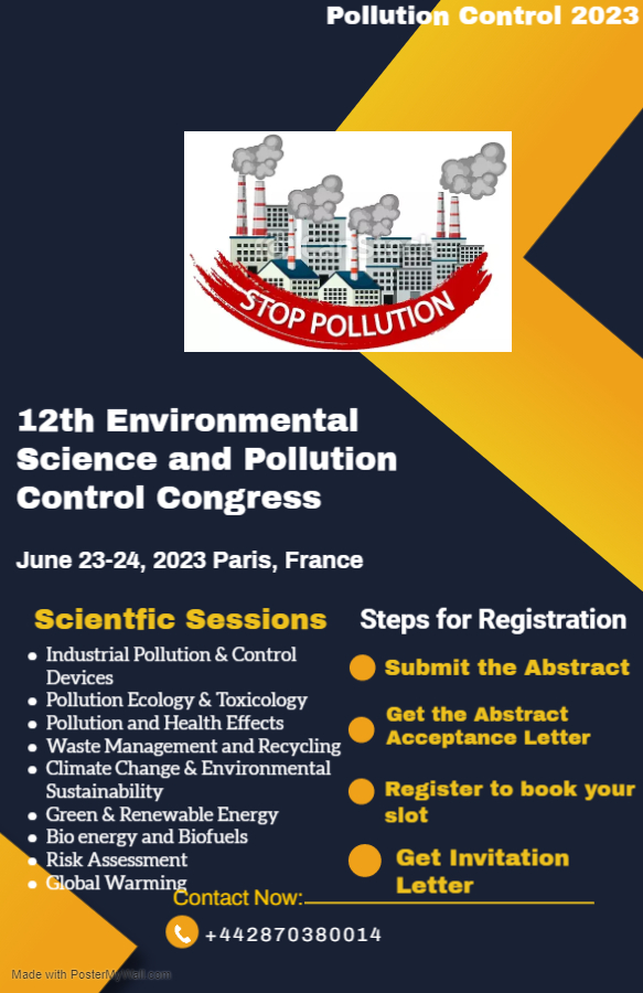 PollutionCont14's tweet photo. #callforspeakers
Register yourself for #Keynote speech, #Oral, #poster presentations at 12th #Environmentalscience and #pollutioncontrol Conference which will be held on June 23-24, 2023 at Paris, France. For more info:https://t.co/Kg4mbSFvCl https://t.co/6mjX3tY62r