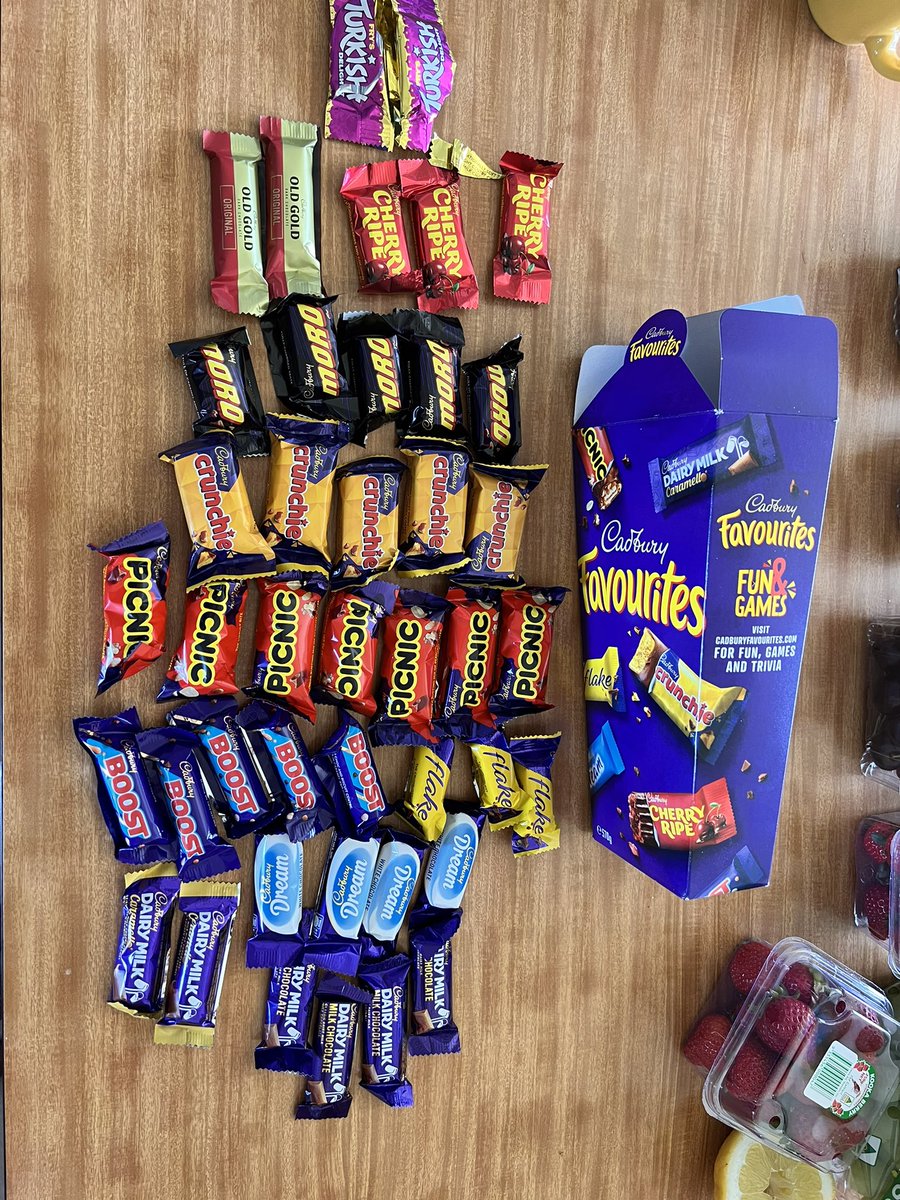 AngeKomi's tweet photo. @CadburyAU why are there only x2 Turkish delights in the extra large Cadbury favorites ? https://t.co/zRvrJzZotI