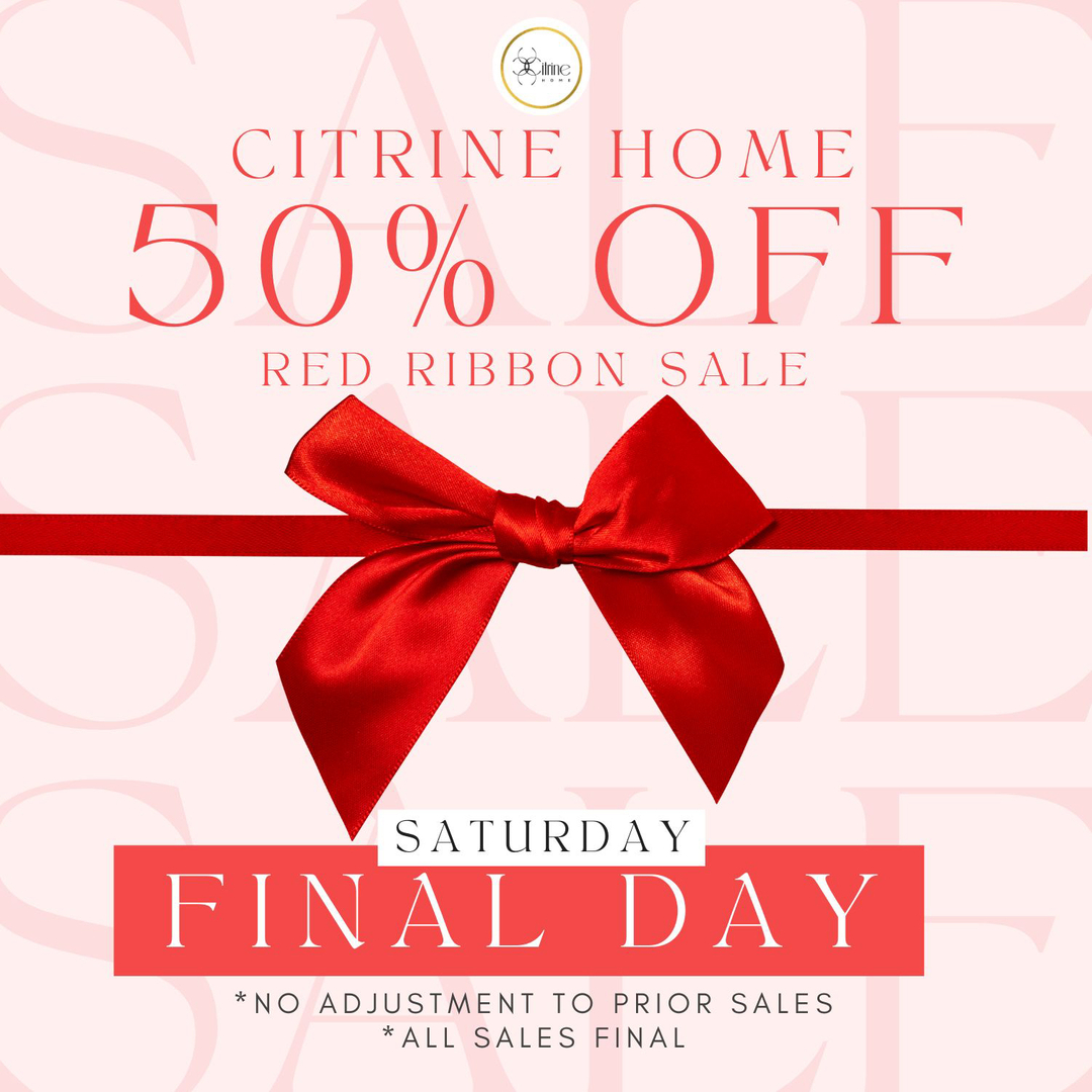 CitrineHome's tweet photo. Our Final Annual Red Ribbon Sale Is HAPPENING NOW today, Saturday! Save 20% Storewide +50% off Holiday + 50% on all items tagged with a RED RIBBON! See you soon! β€οΈββββββββ
ββββββββ
#citrinehome #indulgeinstyle #gifts #homedecor #interiordes https://t.co/Q9l9om5sUk