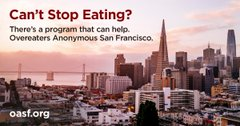 OASanFrancisco's tweet photo. Go to https://t.co/xTeic0NRIV if you can't stop eating. Many have found peace with eating and food by following a few simple steps. You are not alone. #compulsiveeating #foodaddiction #nyresolution #weightlosstransformation #youarenotalone #onedayatatime https://t.co/bJ23lL9J9c