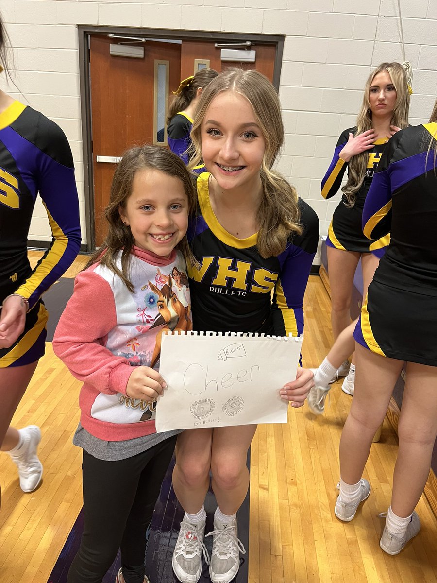 WhsBullets's tweet photo. Even cheerleaders have cheerleaders in Bullet Nation!!! 💜💛🏀 #futureBullet #cheerleaderthings https://t.co/6TOnIw8xql