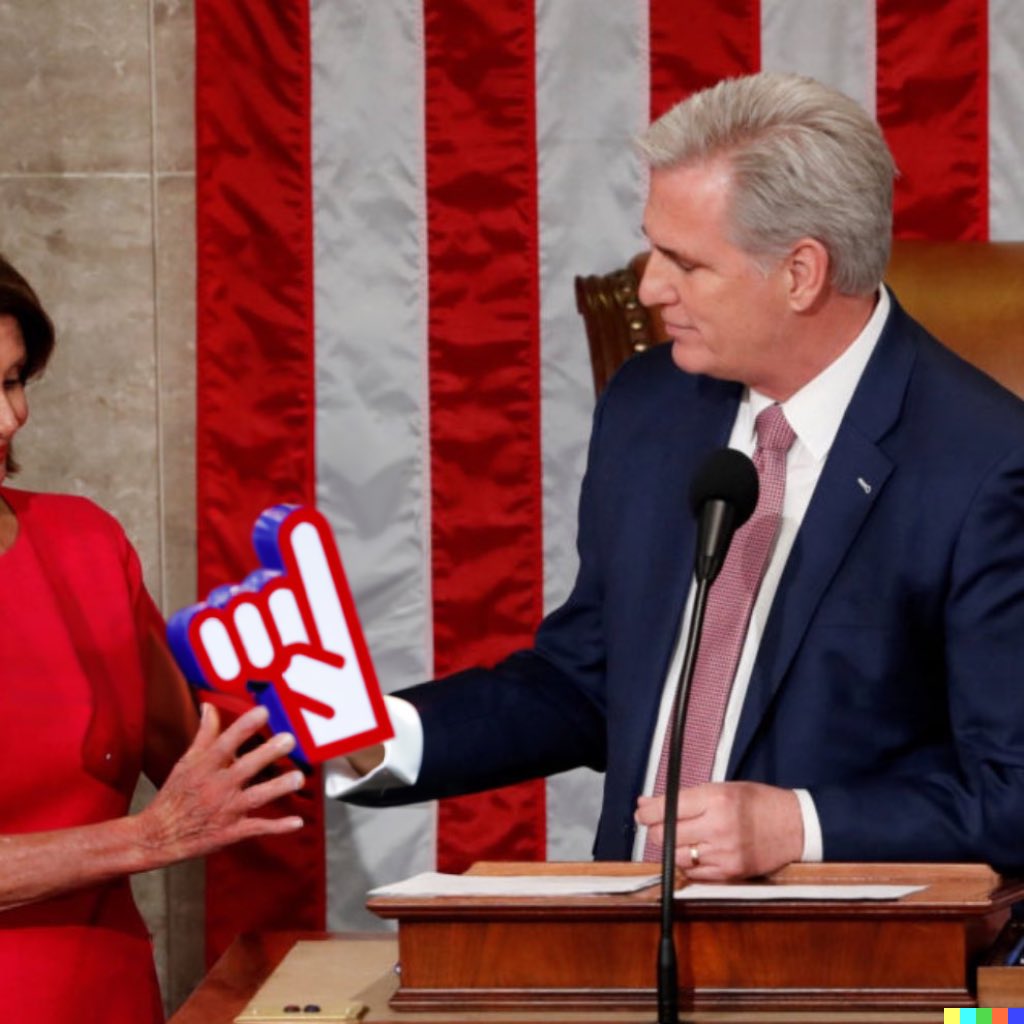 ddiamond's tweet photo. when you need 15 votes to become speaker, the gavel is replaced by a foam finger https://t.co/5TFqWKIH3m