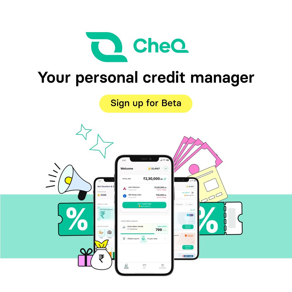 CheQ_One's tweet photo. About a year ago we embarked on a journey to solve a critical problem impeding India’s economic growth story. We started building #CheQ – a single platform to understand, manage and leverage credit. https://t.co/VtuC4byYeN