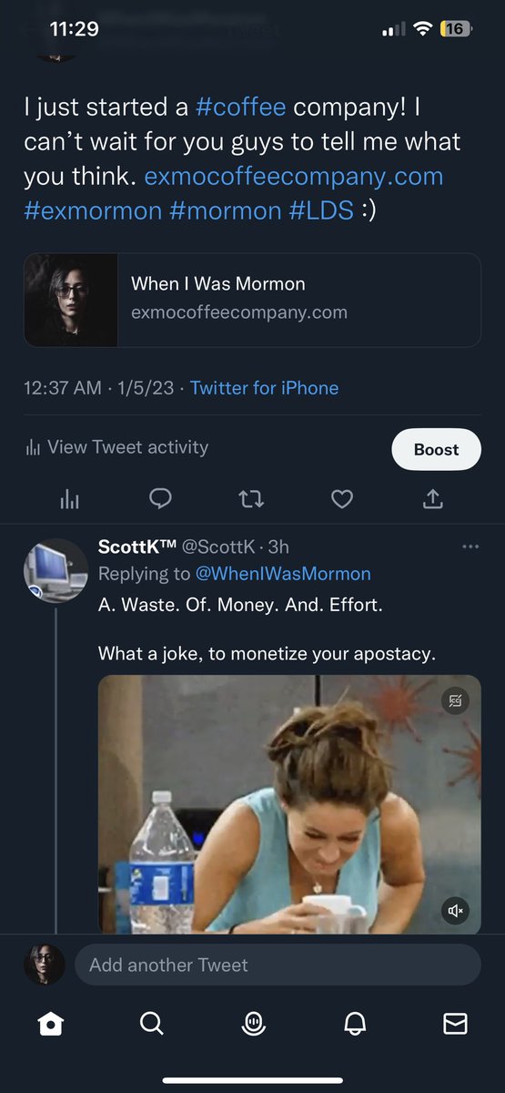 WhenIWasMormon's tweet photo. It’s people like this that remind me why I’m an apostate :) also shout out to @ApostateCoffee love their coffee as well! #exmo https://t.co/oHi4jcODVT