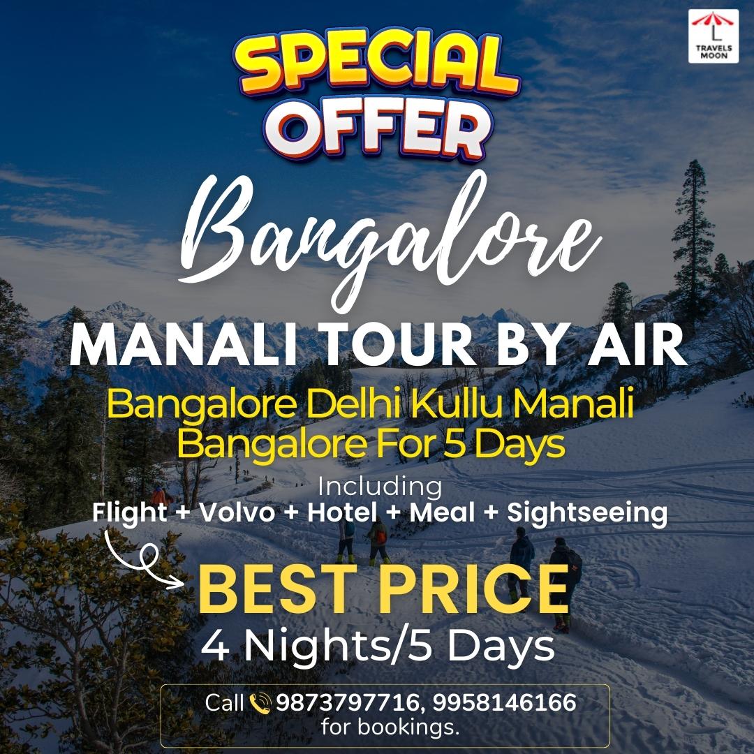 TravelsMoon's tweet photo. Bangalore to #Manali.🚀

Explore the #Himalayas and the beautiful lakes of Manali with our #Bangalore to #Manalitourpackage. We can customize the trip according to your needs and preferences.

Book your trip @TravelsMoon. ✅

#manalitours #manalibangalore #manalikasol #manalitrip https://t.co/4y6IIG2c3i