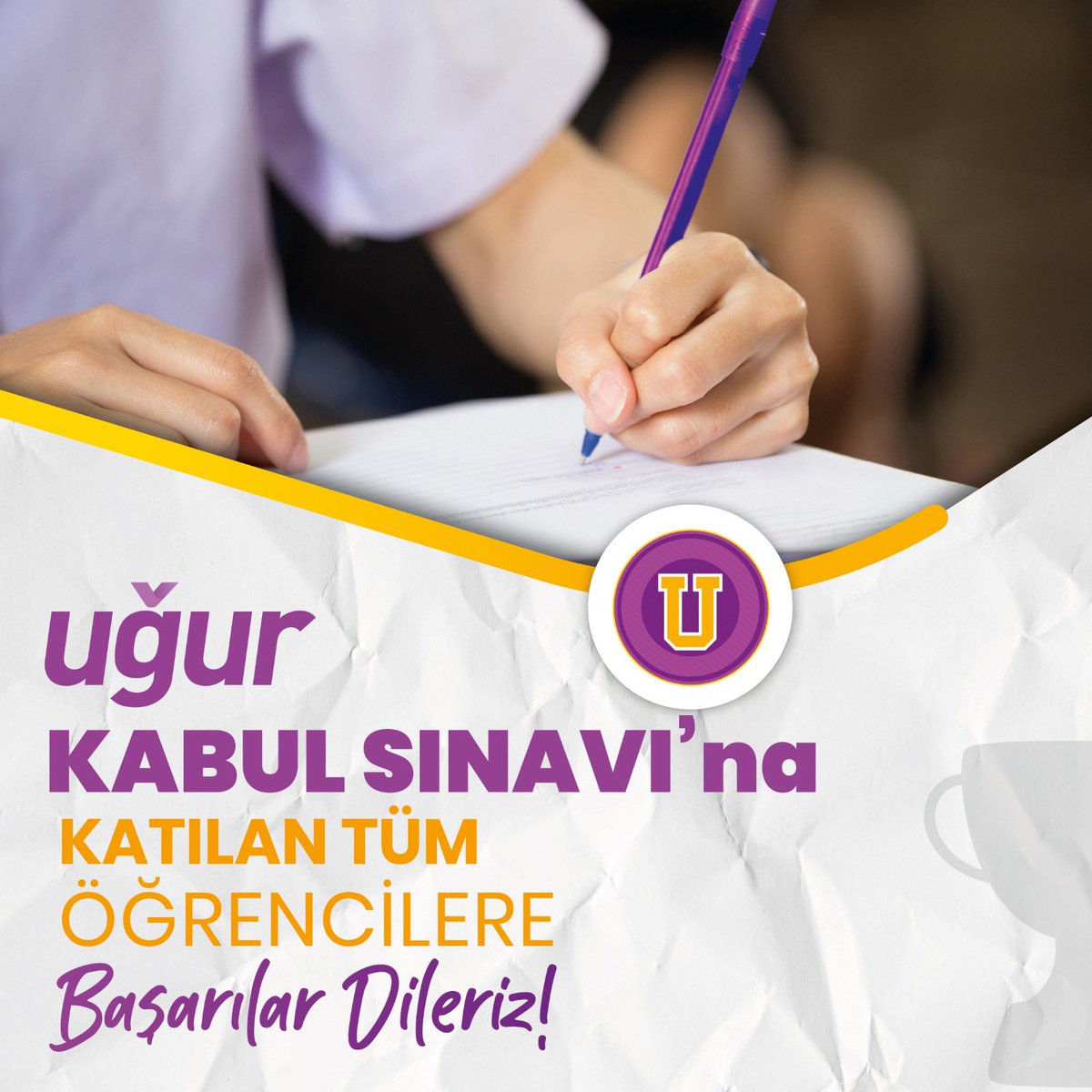 Uğur Kabul Sınavı'na katılan tüm öğrencilere başarılar dileriz! 💜

#UğurluGelecek