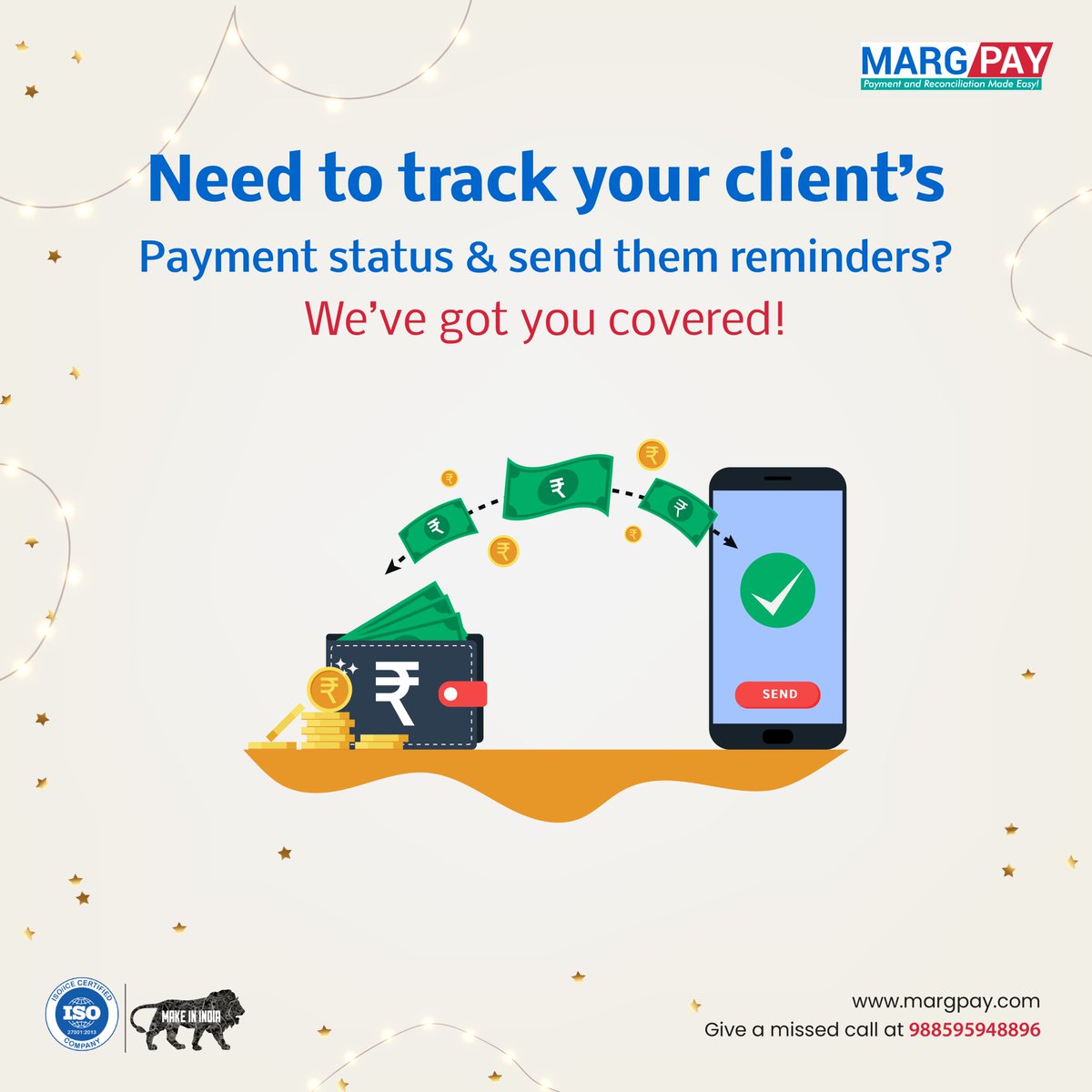 MargPay's tweet photo. Marg Pay helps you track your clients' due payments on a timely basis and send them auto-reminders.

👉To register now give a missed call at 📞 8595948896
🌐 https://t.co/Keb7zEH5tq https://t.co/JG3B9gfHcx