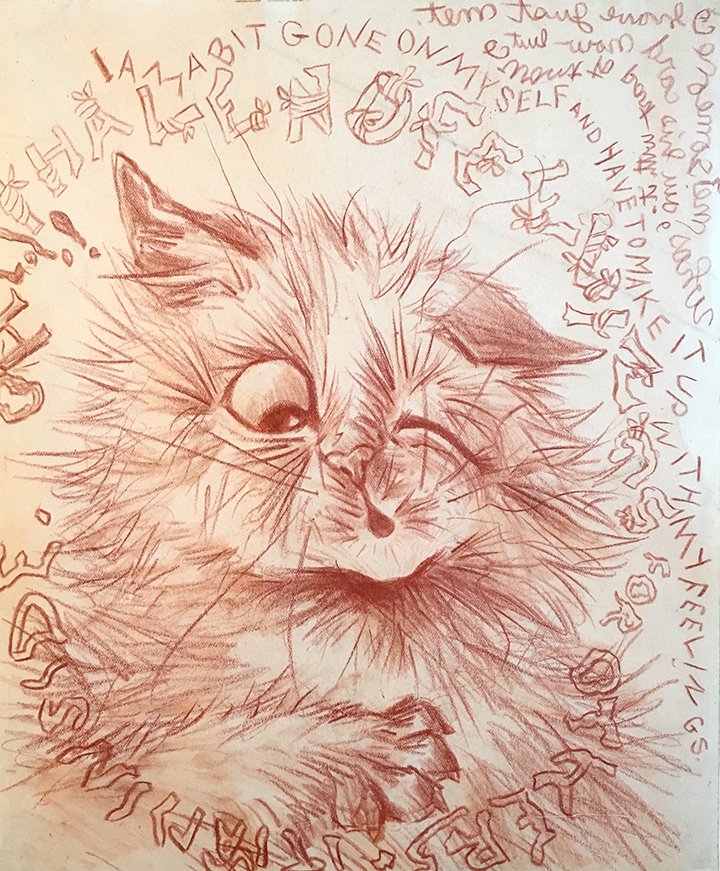 vexcavator's tweet photo. An undated drawing by Louis Wain
#TheErstwhile https://t.co/tCQHyfHaKq