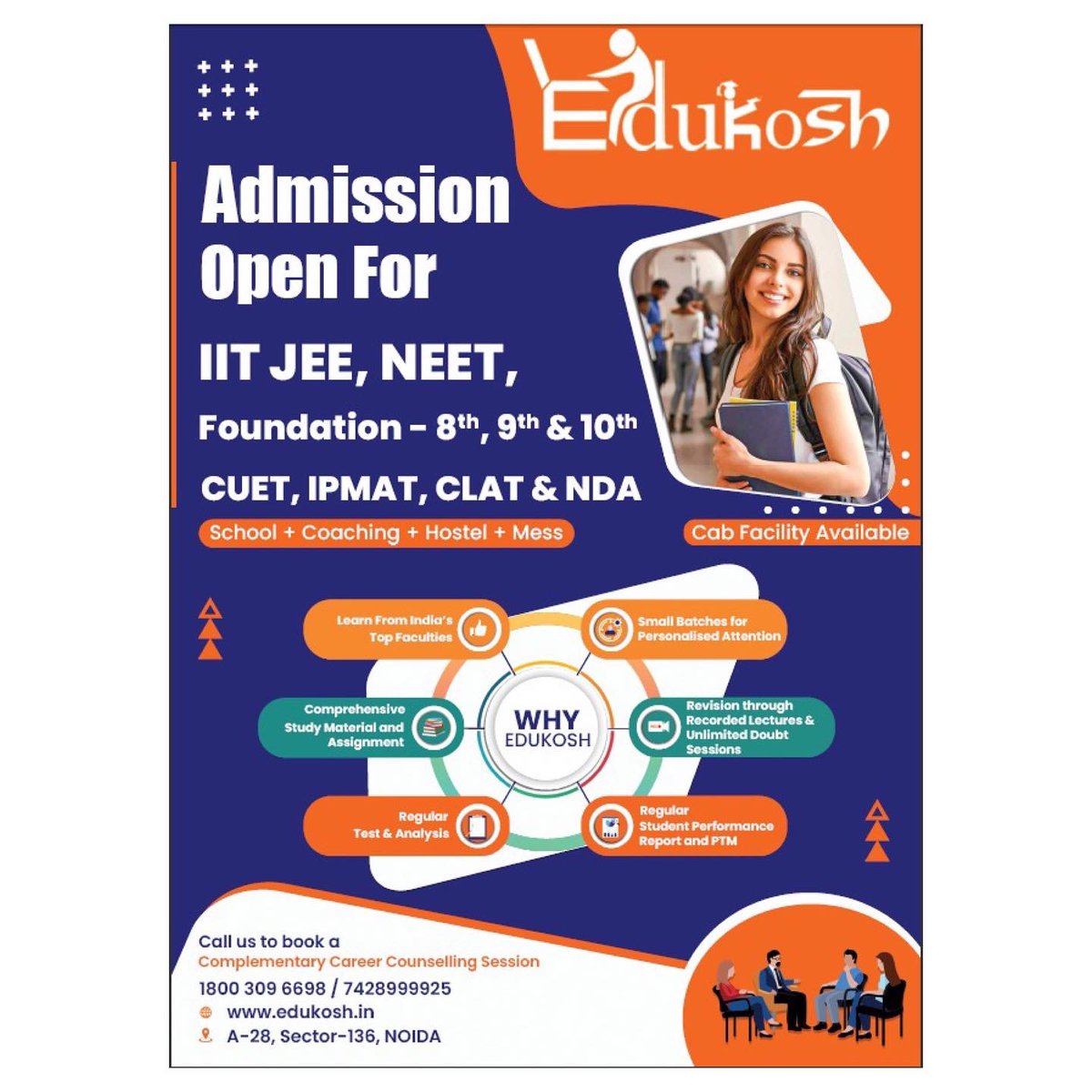 EdukoshServices's tweet photo. In a growth mindset, challenges are exciting rather than threatening. Here’s a chance to grow and soar high in life.✅
#iitjee #neet #cuet #clat #nda #admissionopen #allstudent #noida #up16 #success #brightfuture https://t.co/sH9NpAok5Y