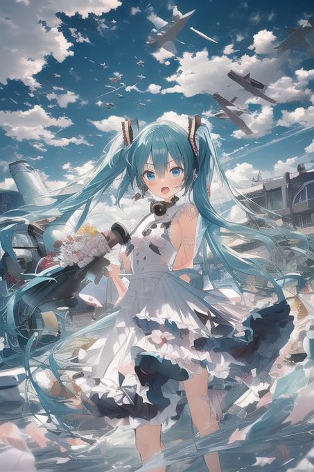 「恋は戦争」
これが限界
メガホンとスピーカーは描き足すしかないのかも
#AIイラスト 
#初音ミク 