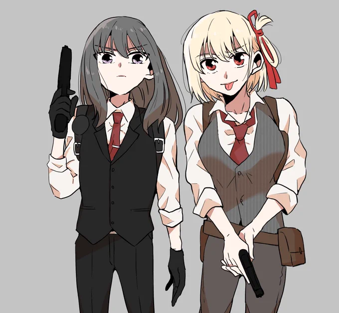 ちさたきサイコブレイクコス。たきなちゃんのメガネ差分も。 