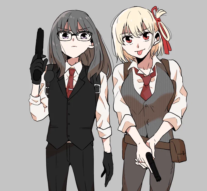 ちさたきサイコブレイクコス。たきなちゃんのメガネ差分も。 