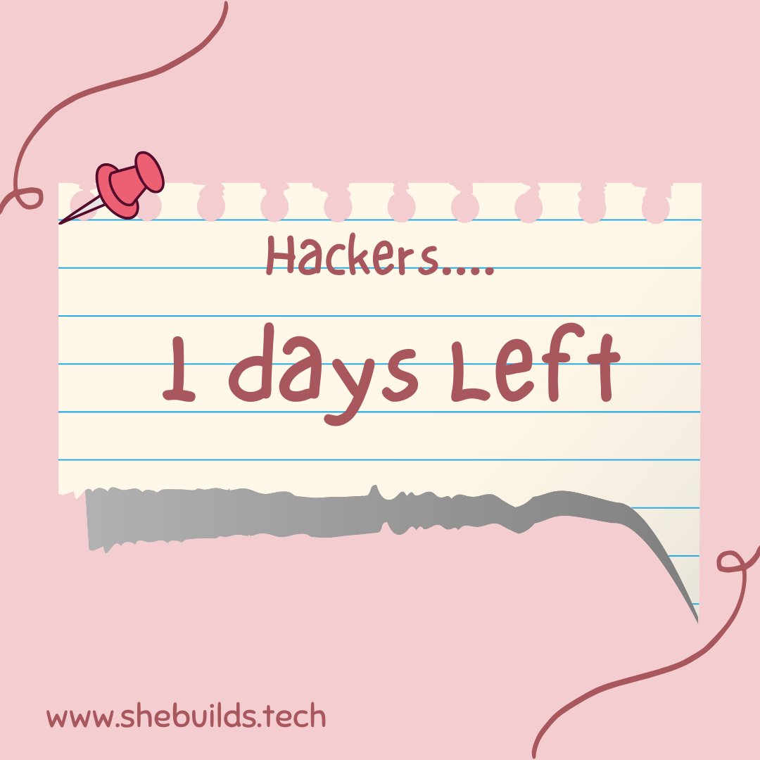 SheBuildsEco's tweet image. Get your coffee mugs ready☕
Because we&apos;re just 1 day away from you!⏳

Haven&apos;t registered yet?
Do now!!🙌
shebuilds.devfolio.co

#hackathon #virtualhackathon #hack  #data #ai #ml  #schwags #goodies #YouTube #Session #coder #programmer