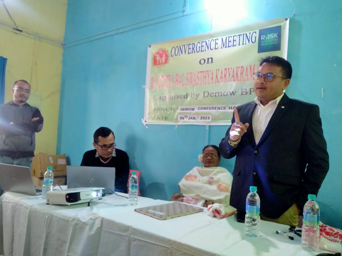 A convergence meeting was held at Demow BPHC Sivasagar on 06-12-2022 in presence of Dr S. Ullah, SDM&amp;HO,Demow BPHC,Dr Sunny Farhad,MO,RBSK,Dr Rajib Jangid,MO,RBSK,DCO,RBSK,BPM,CDPO, AWC SUPERVISORS, ASHA SUPERVISORS &amp;  BEO.<a href="/nhm_assam/">NHM_Assam</a> <a href="/dc_sivasagar/">District Commissioner, Sivasagar</a> <a href="/keshab_mahanta/">Keshab Mahanta</a> <a href="/himantabiswa/">Himanta Biswa Sarma</a>